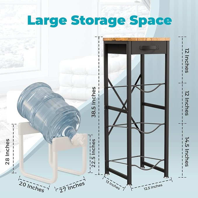 5 Gallon Water Jug Stand & Holder – 3-Tier Water Bottle Rack Organizer - Image 4