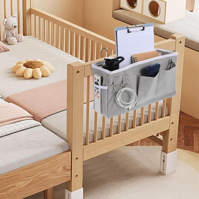 2 Pack Bedside Storage Caddy Organizer Bedside Hanging Storage Bag - Image 6