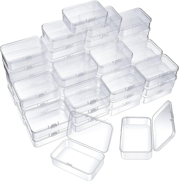 SATINIOR 48 Packs Clear Small Plastic Containers Transparent Storage Box by SATINIOR