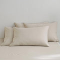 MooMee Bedding Pillowcases Pack of 4 100% Washed Cotton Linen Like Textured by MOOMEE