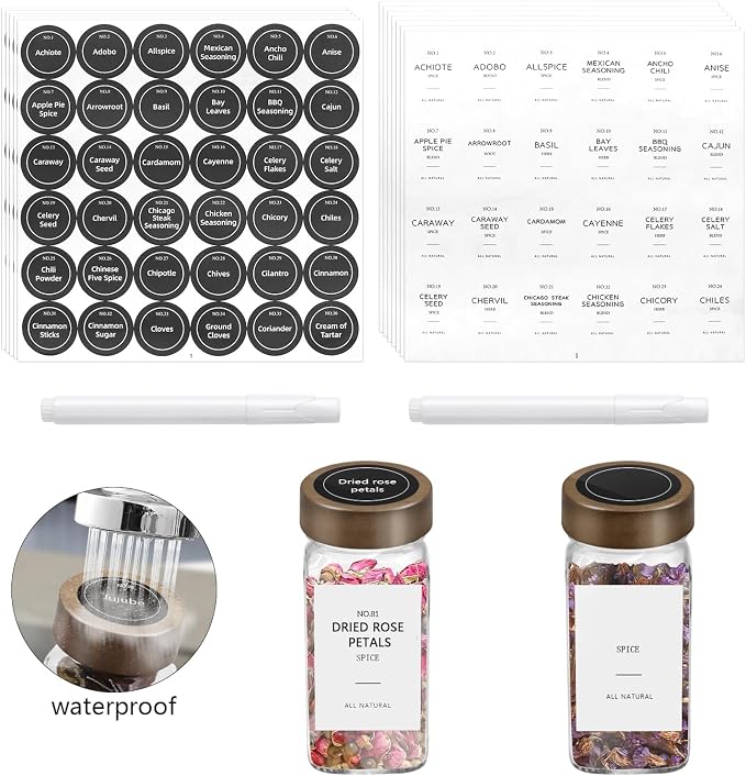 ZEHIQ 12Pcs Glass Spice Jars - Image 3