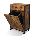 VINGLI 13 Gallon Tilt Out Trash Cabinet, Wood Hidden Trash Can Kitchen Cabinet by VINGLI
