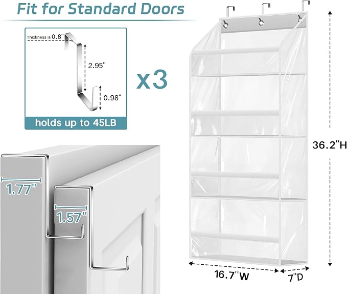 AOODA Clear Over the Door Hat Racks - Image 6