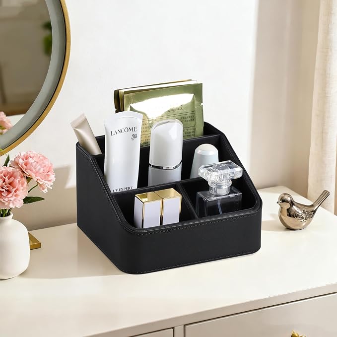 Remote Control Holder, PU Leather Small Desk Organizer - Image 6