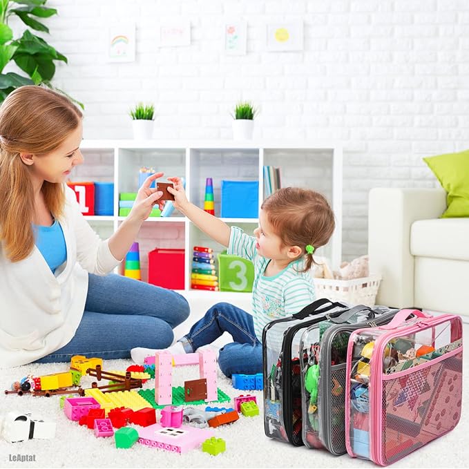 4 Pack Clear PVC Waterproof Toy Storage Bags - Image 2