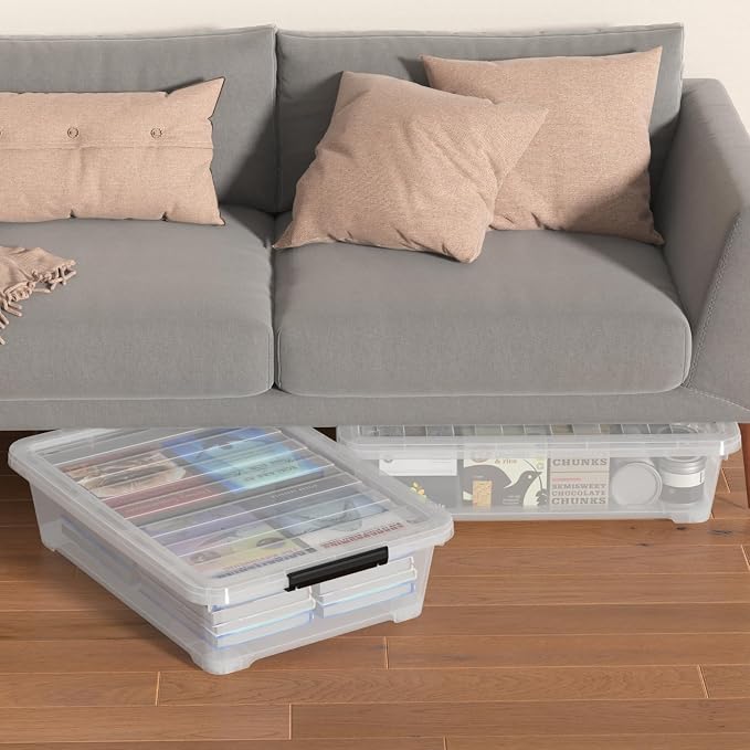 20 Quart Clear Plastic Under Bed Storage Boxes - Image 5