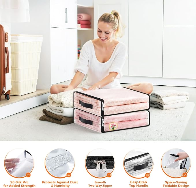 SpaceWhisper 10 Pack Clear Storage Bags, Plastic Blanket Storage Bags - Image 3