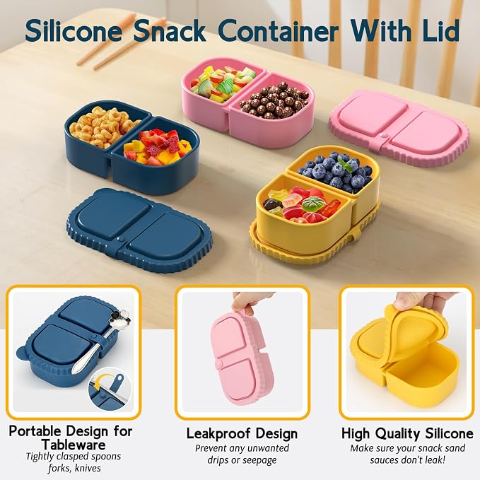 6 Pack Reusable Silicone Snack Containers - Image 4