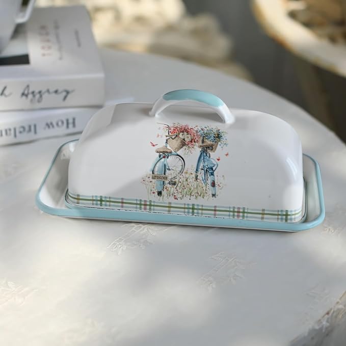 Enameled Farmhouse Vintage Butter Dish - Image 5