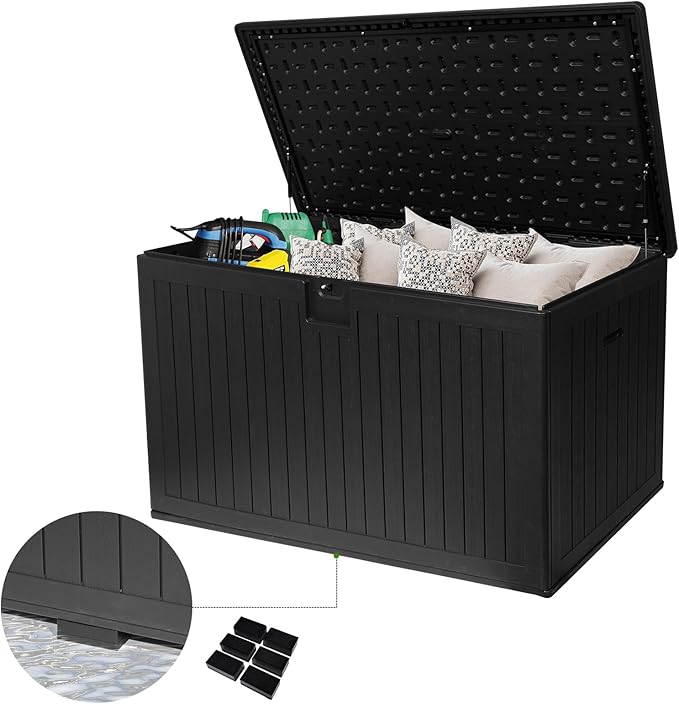 230 Gallon Outdoor Storage Box Waterproof, Extra Large Plastic Outside Deck Box - Image 9