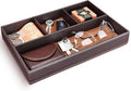 GORESE Faux Leather Valet Tray for Men, Stackable Jewelry Organizer for Drawers by GORESE