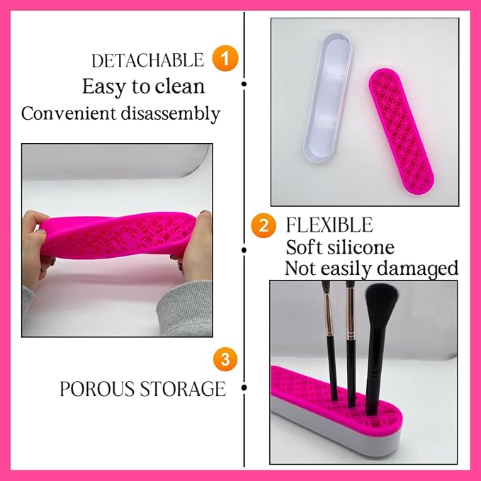 TANG SONG 1 PC Silicone Make up Brush Holder Cosmetic Storage Box Desktop - Image 3