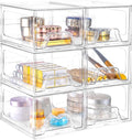 6 Pack Stackable Makeup Organizer, 4.4'' Tall Acrylic Bathroom Makeup Organizer by Stebopum