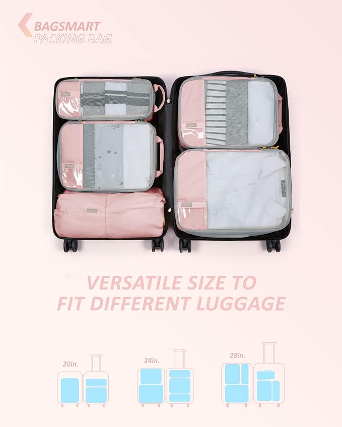BAGSMART 6 Set /4 Set/2 Set Compression Packing Cubes - Image 6