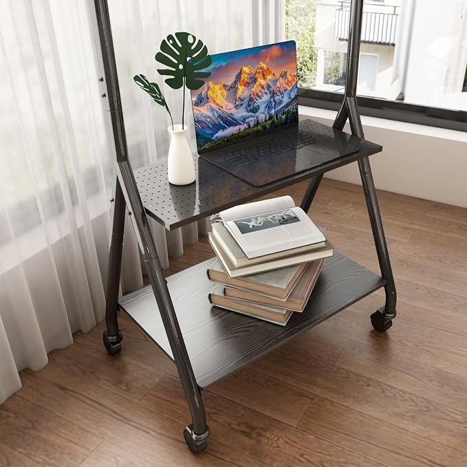 ZHOOGE Mobile TV Cart with 2-Tier Shelf - Image 6