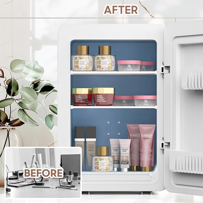 20L Skincare Fridge with Mirror & LED Lighting, 3-Mode Dimmable, Cooler & - Image 5