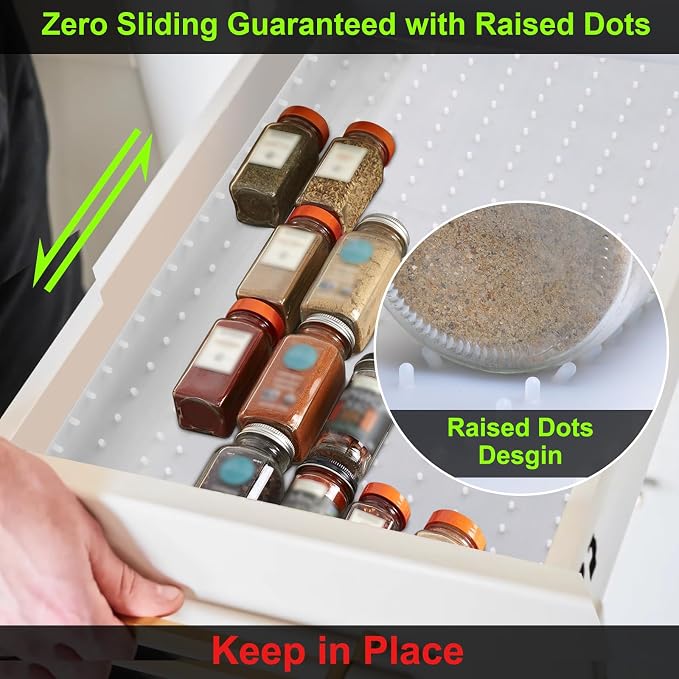 Gosmol Spice Drawer Organizer insert, Adjustable & Non-Slip Silicone Spice - Image 2