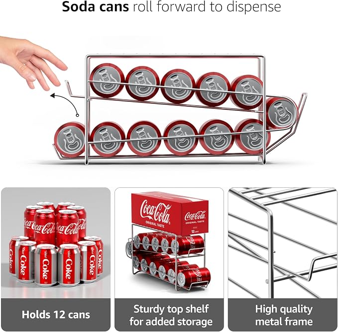Sorbus Soda Can Rack Beverage Dispenser – Holds 12 Standard 12oz Cans – Soda - Image 4