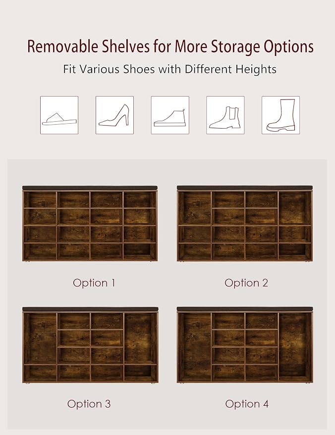 DINZI LVJ Shoe Storage Bench - Image 4