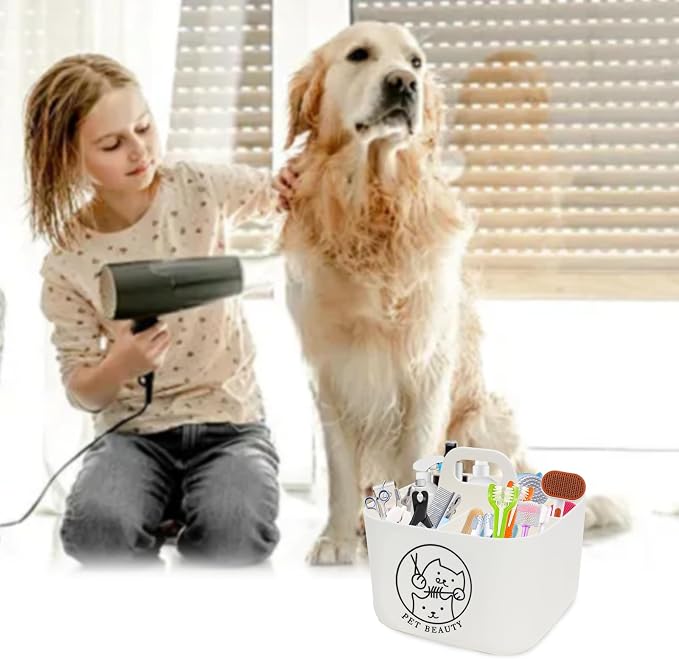 Dog Storage Organizer for Grooming Supplies, 4-Compartment Caddy for Dog Cat - Image 2