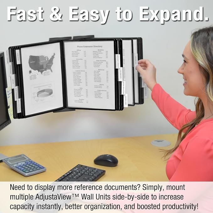 Ultimate Office AdjustaView 10-Pocket Wall Reference Organizer - Image 4