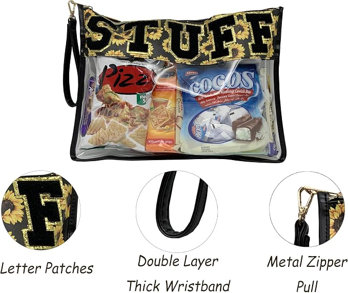 TopTTanBo Chenille Letter Clear Bag Purse Multi-purpose Transparent Waterproof - Image 3