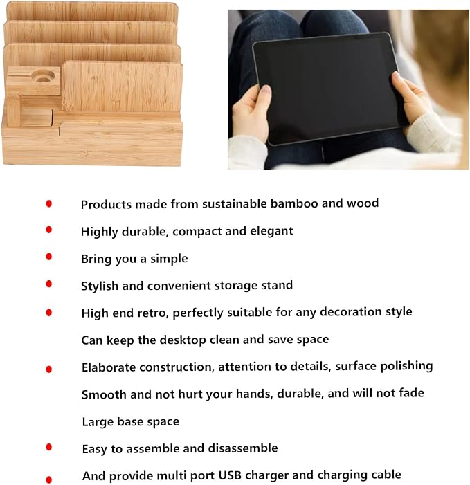 BambooCharging Station Organizer - Image 3