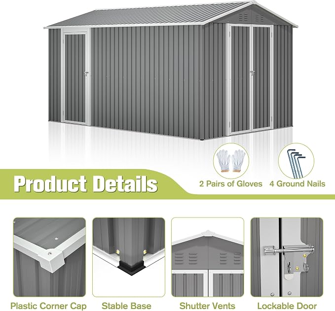 8 x 12 FT Outdoor Storage Shed - Image 8