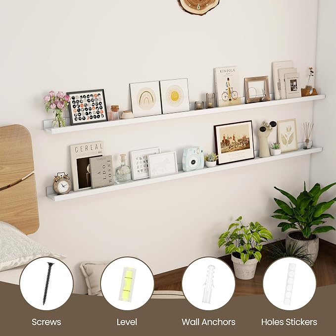 Axeman 72 Inch White Floating Shelves - Image 5