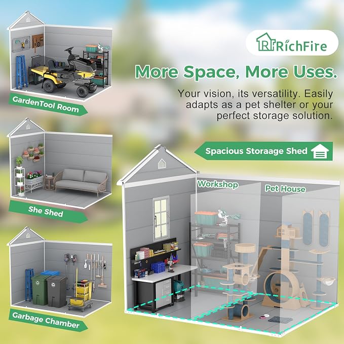 6x8 FT Plastic Storage Sheds Outdoor - Image 5
