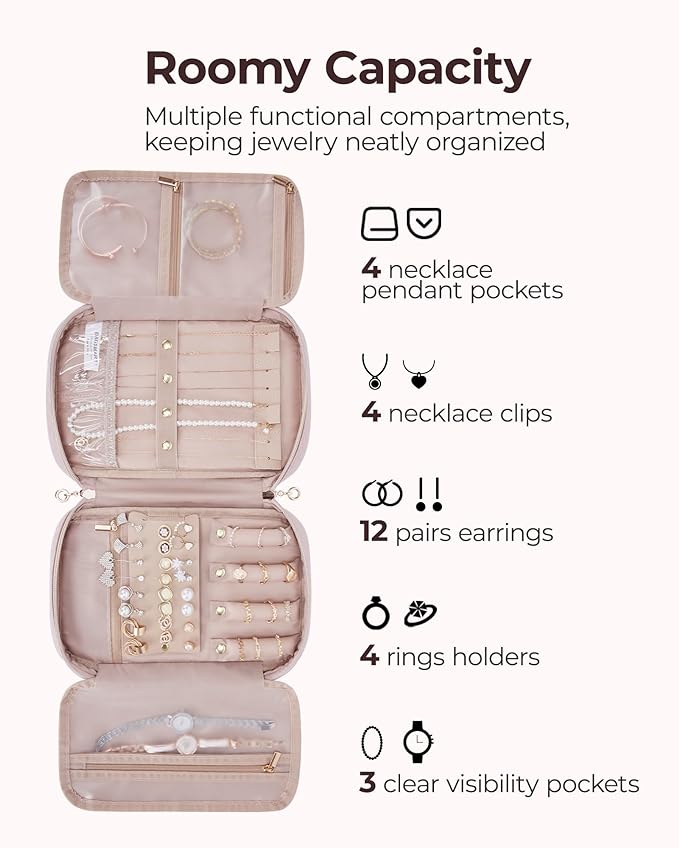 BAGSMART Jewelry Organizer Case Large Travel Jewelry Storage Bag - Image 4
