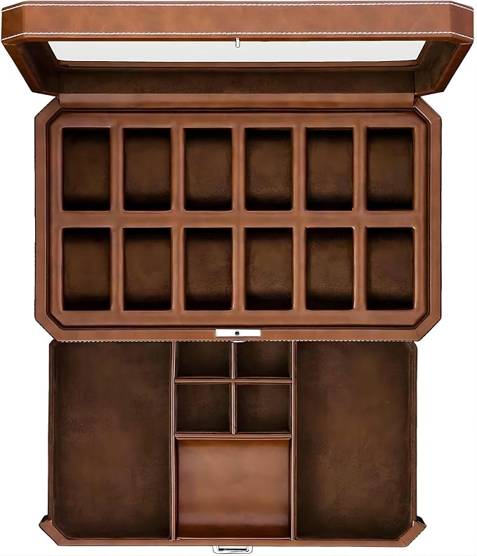 ROTHWELL 12 Slot Leather Watch Box by RothwellSanFrancisco