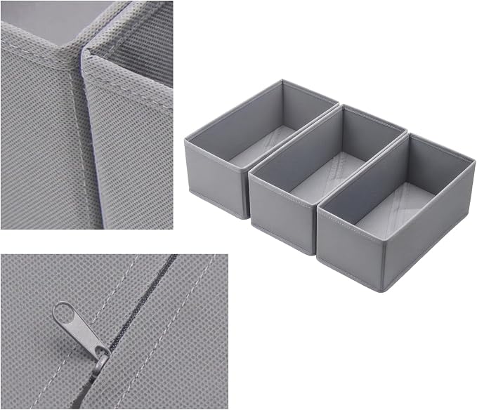 Dresser Drawer Organizer 3-Pack Gray - Image 3