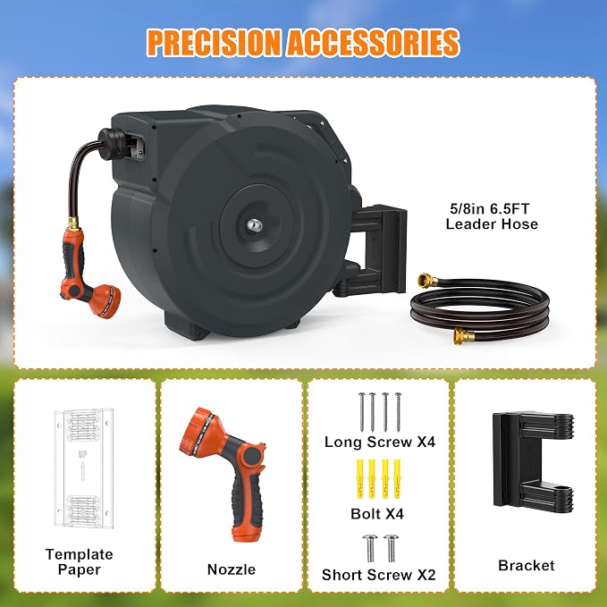 NEOTEC Retractable Garden Hose Reel 1/2 inch x 150ft - Image 8