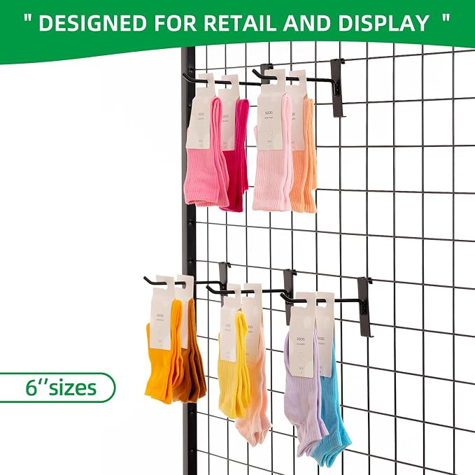 Gridwall Hooks 6 Inch, 100 Pack Grid Wall Hooks, Grid Panel Hooks and Hangers - Image 4
