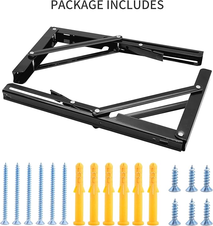 YUMORE 16 Inch Folding Shelf Brackets, Heavy Duty Collapsible Shelf Bracket - Image 8