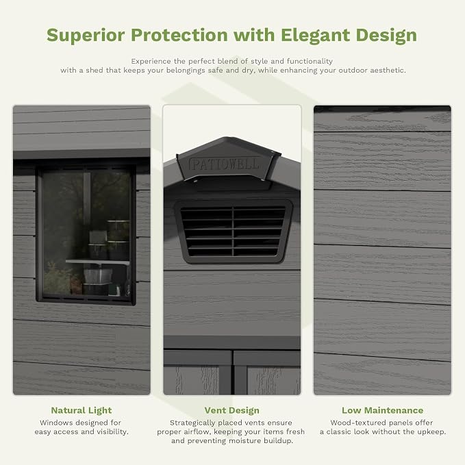 Patiowell 6x10FT Outdoor Storage Shed - Image 7