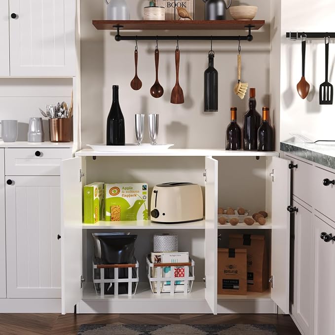 Buffet Cabinet with 3 Door, Kitchen Storage Sideboard with Adjustable Shelf - Image 5