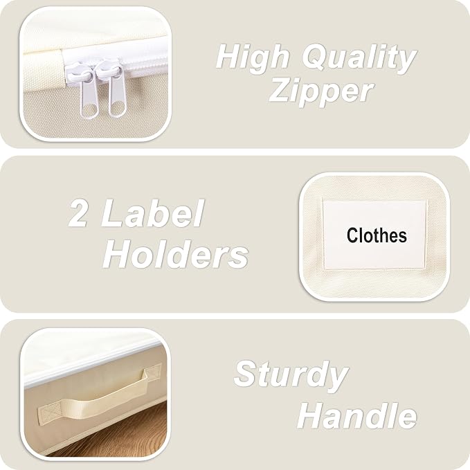 Under Bed Storage with Wheels, 2 Pack Under Bed Storage Containers with Label - Image 5