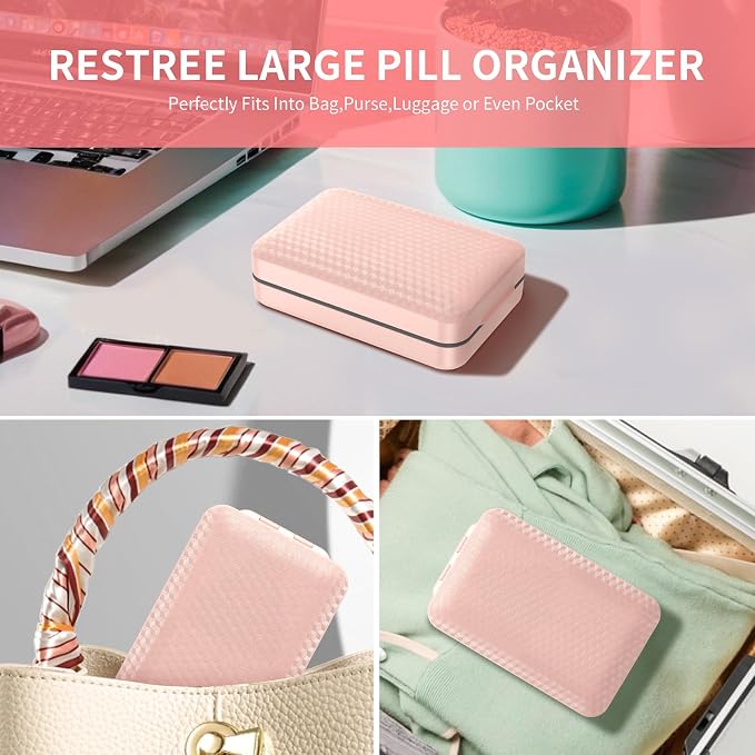 Restree Weekly Pill Organizer, Magnetic Moisture Proof Pill Case, Large - Image 7