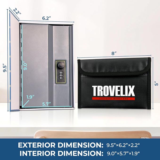 Book Safe with Combination Lock, Hidden Safe with Fireproof Bag, Secret - Image 4