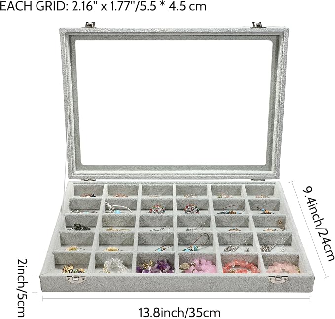 Stratalife Jewelry Organizer Jewelry Holder Storage Earring Organizer Box Tray - Image 6