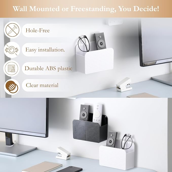 LINFIDITE Adhesive TV Remote Control Holder Wall Mount TV Remote Holder - Image 5