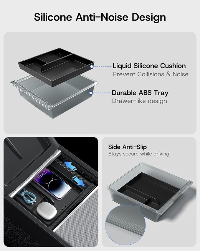 Center Console Organizer Tray for Tesla Model Y Juniper Accessories 2025 2026 - Image 3