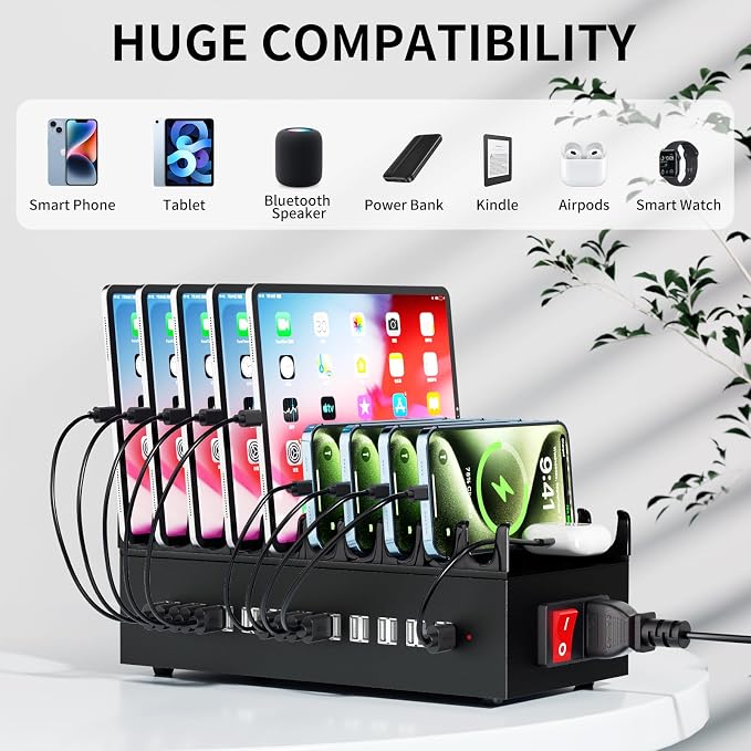 300W USB Charging Station, 22-Port Desktop Fast Charger Station - Image 5