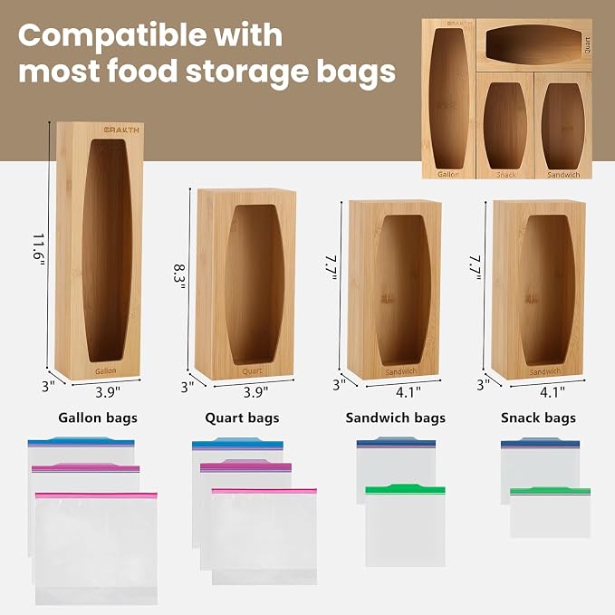 Bamboo Plastic Bag Storage Organizer - Image 5