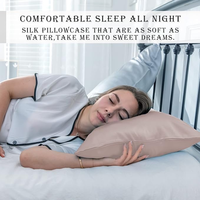 Silk Pillowcase for Hair and Skin, Breathable and Sliky 100% Queen Silk Pillow - Image 6
