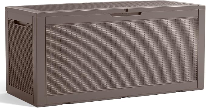 120 Gallon Resin Deck Box, Lockable Patio Outdoor Storage Box - Image 6