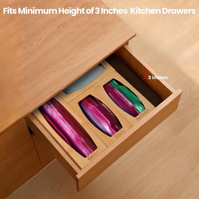 Bamboo Plastic Bag Storage Organizer - Image 7
