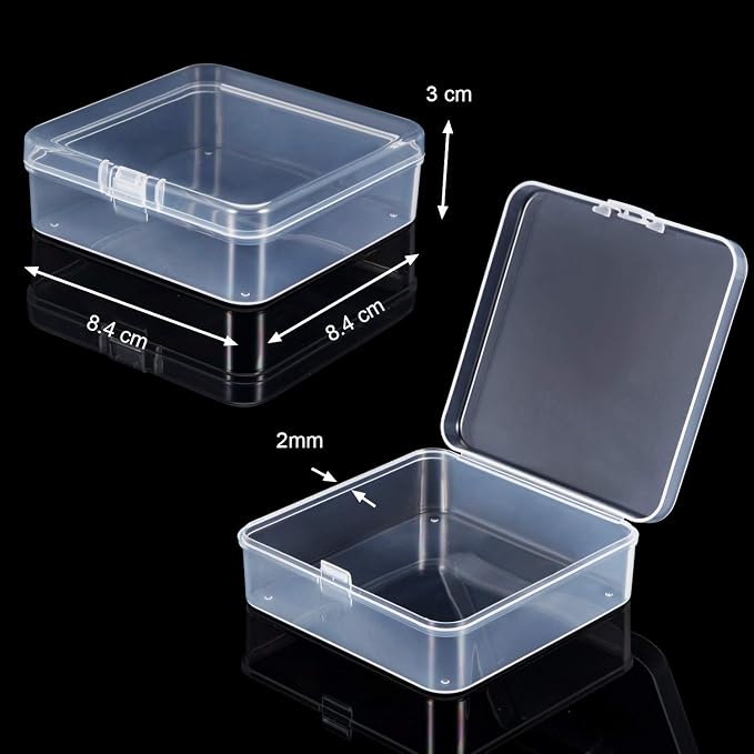 24 Packs Small Clear Plastic Beads Storage Containers Box - Image 2